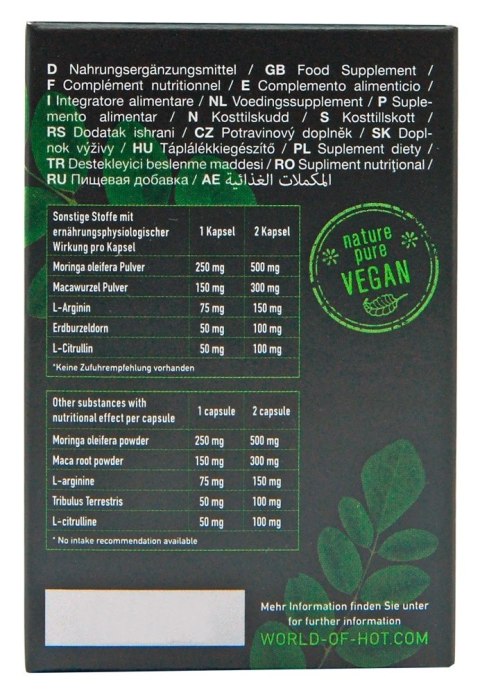 Kapsułki Na Potencję 60 szt - HOT BIO Moringa Man Caps 60pcs