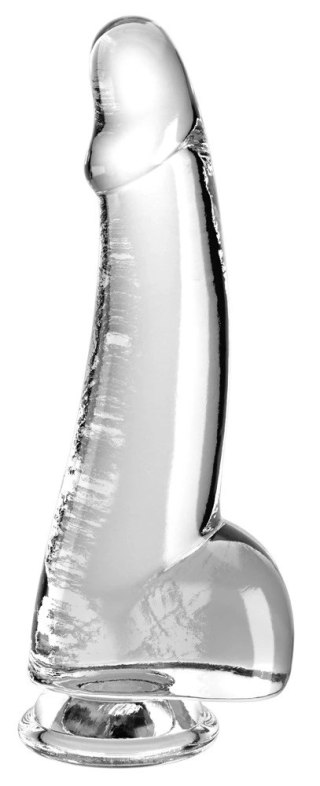 King Cock Clear - Realistyczne Zakrzywione Dildo Z Przyssawką Przezroczyste 19 CM