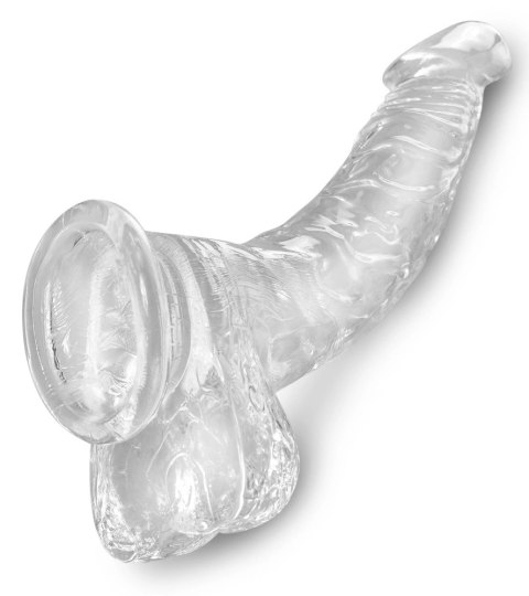 King Cock Clear - Realistyczne Zakrzywione Dildo Z Przyssawką Przezroczyste 19 CM