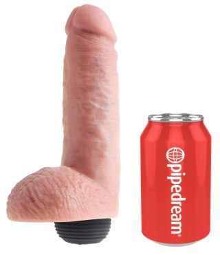 King Cock - Realistyczne Naturalne Dildo Z Wytryskiem 20 CM Jasny Kolor Skóry