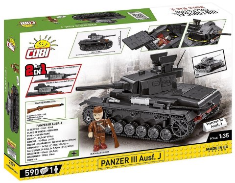 COBI 2289 Historical Collection WWII Panzer III Ausf.J Panzerkampfwagen III - niemiecki czołg średni 590 klocków