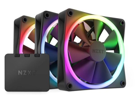 NZXT ZESTAW 3 WENTYLATORÓW F120RGB + KONTROLER (CZARNE) NZXT ZESTAW 3 WENTYLATORÓW F120RGB + KONTROLER (CZARNE)