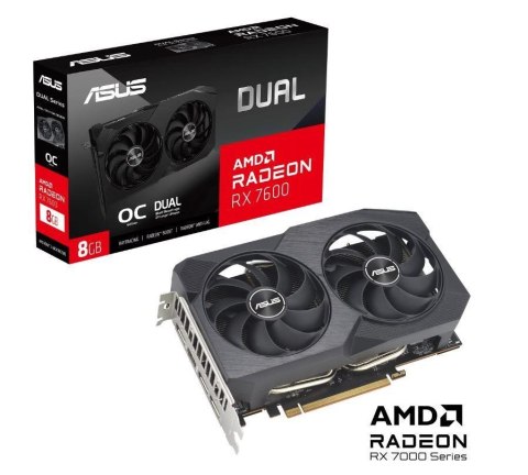 Karta Graficzna ASUS Dual -RX7600-O8G-V2 AMD Radeon RX 7600 8 GB GDDR6 Karta Graficzna ASUS Dual -RX7600-O8G-V2 AMD Radeon RX 7600 8 GB GDDR6