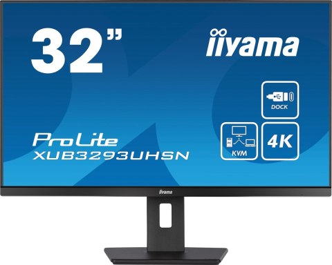 Iiyama ProLite XUB3293UHSN-B5 monitor komputerowy 80 cm (31.5") 3840 x 2160 px 4K Ultra HD LCD Czarny Iiyama ProLite XUB3293UHSN-B5 monitor komputerowy 80 cm (31.5") 3840 x 2160 px 4K Ultra HD LCD Czarny