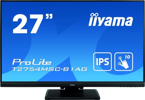 Iiyama ProLite T2754MSC-B1AG monitor komputerowy 68,6 cm (27") 1920 x 1080 px Full HD LED Ekran dotykowy Przeznaczony dla wielu Iiyama ProLite T2754MSC-B1AG monitor komputerowy 68,6 cm (27") 1920 x 1080 px Full HD LED Ekran dotykowy Przeznaczony dla wielu