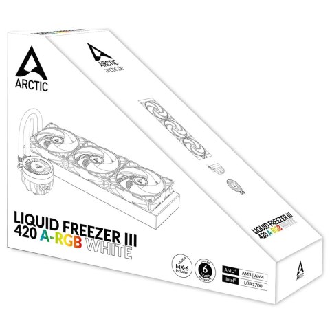 Chłodzenie wodne ARCTIC Liquid Freezer III 420 A-RGB all-in-one 14cm Biały Chłodzenie wodne ARCTIC Liquid Freezer III 420 A-RGB all-in-one 14cm Biały