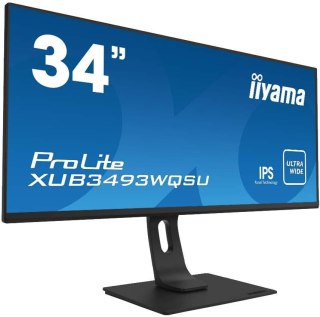Iiyama ProLite XUB3493WQSU-B5 monitor komputerowy 86,4 cm (34") 3440 x 1440 px UltraWide Quad HD LED Czarny