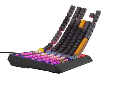 GENESIS Thor 230 TKL klawiatura Gaming USB + RF Wireless + Bluetooth QWERTY Czarny, Szary, Pomarańczowy GENESIS Thor 230 TKL klawiatura Gaming USB + RF Wireless + Bluetooth QWERTY Czarny, Szary, Pomarańczowy
