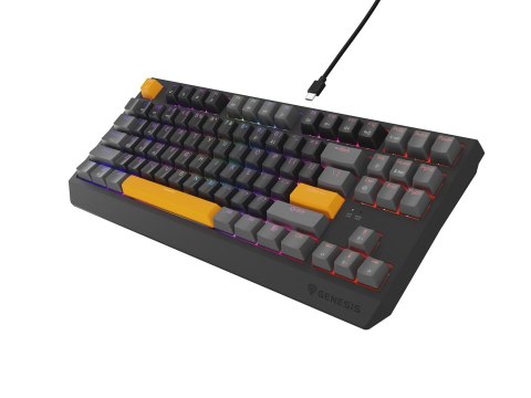 GENESIS Thor 230 TKL klawiatura Gaming USB + RF Wireless + Bluetooth QWERTY Czarny, Szary, Pomarańczowy GENESIS Thor 230 TKL klawiatura Gaming USB + RF Wireless + Bluetooth QWERTY Czarny, Szary, Pomarańczowy