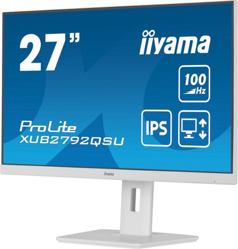 Iiyama ProLite XUB2792QSU-W6 monitor komputerowy 68,6 cm (27") 2560 x 1440 px Wide Quad HD LED Biały Iiyama ProLite XUB2792QSU-W6 monitor komputerowy 68,6 cm (27") 2560 x 1440 px Wide Quad HD LED Biały