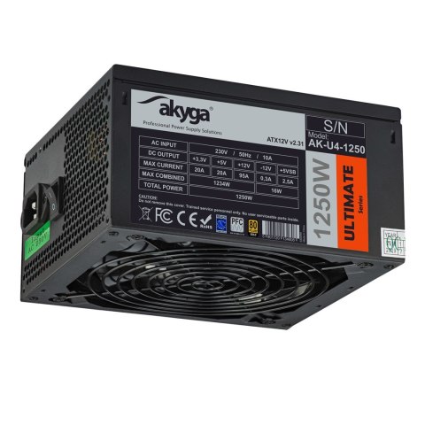 Akyga AK-U4-1250 moduł zasilaczy 1250 W 24-pin ATX ATX Czarny Akyga AK-U4-1250 moduł zasilaczy 1250 W 24-pin ATX ATX Czarny