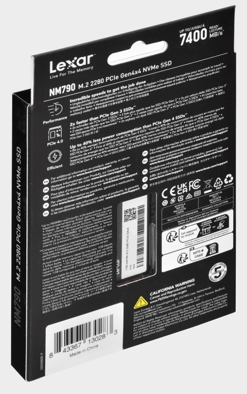 Lexar NM790 M.2 1 TB PCI Express 4.0 SLC NVMe Lexar NM790 M.2 1 TB PCI Express 4.0 SLC NVMe