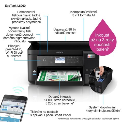 Urządzenie wielofunkcyjne 3w1 Epson EcoTank L6260 Urządzenie wielofunkcyjne 3w1 Epson EcoTank L6260