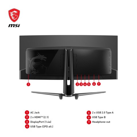 MSI MAG 341CQPDE QD-OLED monitor komputerowy 86,4 cm (34") 3440 x 1440 px UltraWide Quad HD Czarny MSI MAG 341CQPDE QD-OLED monitor komputerowy 86,4 cm (34") 3440 x 1440 px UltraWide Quad HD Czarny