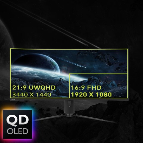 MSI MAG 341CQPDE QD-OLED monitor komputerowy 86,4 cm (34") 3440 x 1440 px UltraWide Quad HD Czarny MSI MAG 341CQPDE QD-OLED monitor komputerowy 86,4 cm (34") 3440 x 1440 px UltraWide Quad HD Czarny