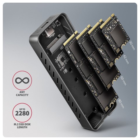Obudowa zewnętrzna Axagon EEM2-20G do dysków M.2 NVMe / USB-C 3.2 Obudowa zewnętrzna Axagon EEM2-20G do dysków M.2 NVMe / USB-C 3.2