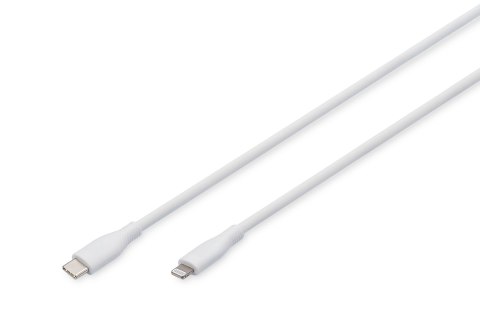 Digitus Silikonowy kabel połączeniowy Lightning, USB-C - Lightning, 1 m, biały Digitus Silikonowy kabel połączeniowy Lightning, USB-C - Lightning, 1 m, biały