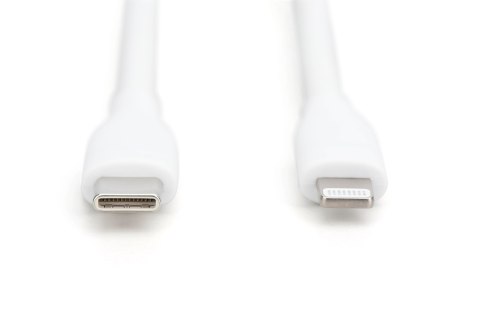 Digitus Silikonowy kabel połączeniowy Lightning, USB-C - Lightning, 1 m, biały Digitus Silikonowy kabel połączeniowy Lightning, USB-C - Lightning, 1 m, biały