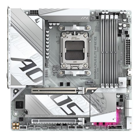 Płyta główna GIGA B850M AORUS ELITE WF6E ICE AM5 DDR5 µATX Płyta główna GIGA B850M AORUS ELITE WF6E ICE AM5 DDR5 µATX