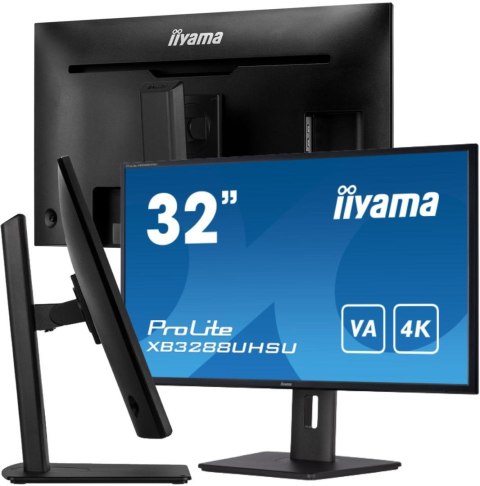 Iiyama ProLite XB3288UHSU-B5 monitor komputerowy 80 cm (31.5") 3840 x 2160 px 4K Ultra HD LCD Czarny Iiyama ProLite XB3288UHSU-B5 monitor komputerowy 80 cm (31.5") 3840 x 2160 px 4K Ultra HD LCD Czarny