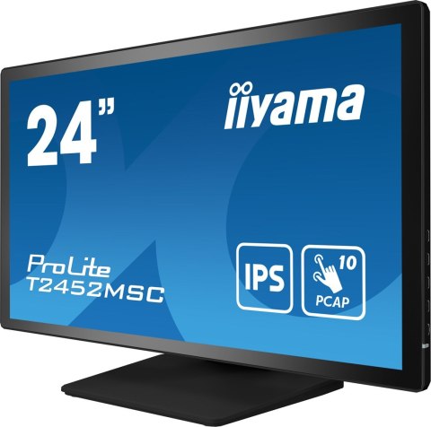 Iiyama ProLite T2452MSC-B1 monitor komputerowy 60,5 cm (23.8") 1920 x 1080 px Full HD LCD Ekran dotykowy Przeznaczony dla wielu Iiyama ProLite T2452MSC-B1 monitor komputerowy 60,5 cm (23.8") 1920 x 1080 px Full HD LCD Ekran dotykowy Przeznaczony dla wielu