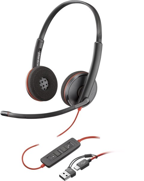 Poly Blackwire 3220 Stereo USB-C Headset +USB-C/A Adapter (Bulk) Poly Blackwire 3220 Stereo USB-C Headset +USB-C/A Adapter (Bulk)