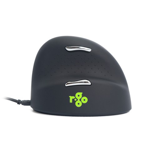 Ergonomiczna mysz dla praworęcznych R-Go Pele HE USB duża czarna/srebrna retail Ergonomiczna mysz dla praworęcznych R-Go Pele HE USB duża czarna/srebrna retail
