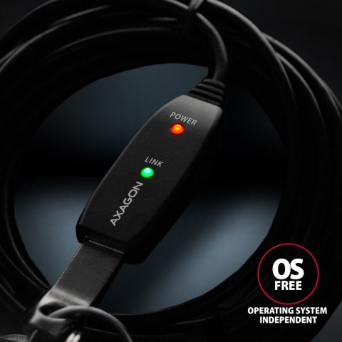 Axagon ADR-220 USB 2.0 A-M -> A-F active extension/repeater cable 20m - Kabel - Digital/Daten kabel USB USB A Czarny Axagon ADR-220 USB 2.0 A-M -> A-F active extension/repeater cable 20m - Kabel - Digital/Daten kabel USB USB A Czarny