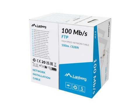 KABEL LAN FTP 100MB/S 100M LINKA CCA SZARY LANBERG KABEL LAN FTP 100MB/S 100M LINKA CCA SZARY LANBERG