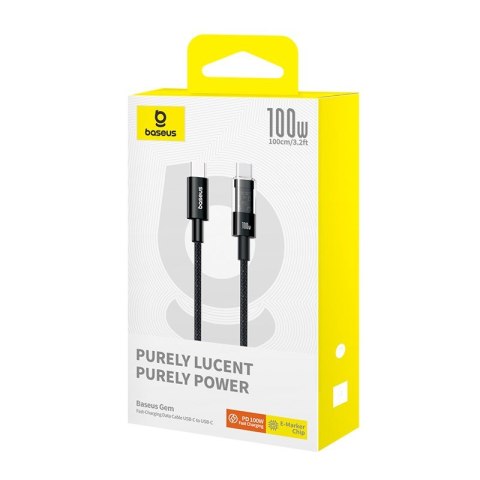 Kabel Baseus Gem Typ C-Typ C 100W 1m (czarny) Kabel Baseus Gem Typ C-Typ C 100W 1m (czarny)