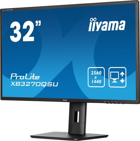 Iiyama ProLite XB3270QSU-B1 monitor komputerowy 81,3 cm (32") 2560 x 1440 px Wide Quad HD LED Czarny Iiyama ProLite XB3270QSU-B1 monitor komputerowy 81,3 cm (32") 2560 x 1440 px Wide Quad HD LED Czarny