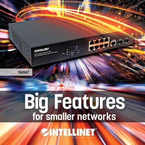 Intellinet 561167 łącza sieciowe Zarządzany Gigabit Ethernet (10/100/1000) Obsługa PoE Czarny Intellinet 561167 łącza sieciowe Zarządzany Gigabit Ethernet (10/100/1000) Obsługa PoE Czarny