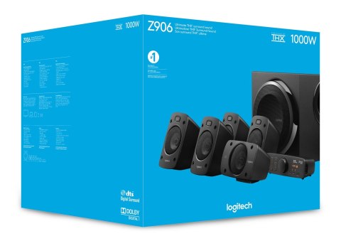 Zestaw głośników Logitech Z-906 980-000468 (5.1; kolor czarny) Zestaw głośników Logitech Z-906 980-000468 (5.1; kolor czarny)