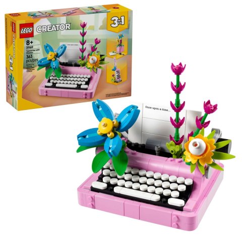 LEGO 31169 CREATOR 3w1 - Maszyna do pisania z kwiatami LEGO 31169 CREATOR 3w1 - Maszyna do pisania z kwiatami