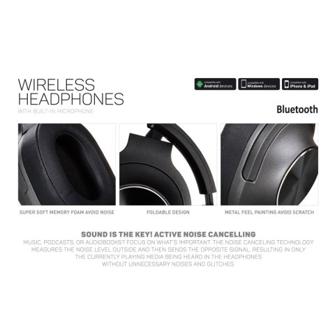 FREESTYLE HEADPHONES BLUETOOTH AND ACTIVE NOISE CANCELING ZEN SŁUCHAWKI BEZPRZEWODOWE BLUETOOTH Z MIKROFONEM I ANC ZEN GREY [452 FREESTYLE HEADPHONES BLUETOOTH AND ACTIVE NOISE CANCELING ZEN SŁUCHAWKI BEZPRZEWODOWE BLUETOOTH Z MIKROFONEM I ANC ZEN GREY [452