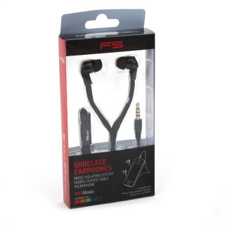 FREESTYLE SHOELACE EARPHONES + MIC SŁUCHAWKI DOUSZNE Z MIKROFONEM SHOELACE BLACK [42776]