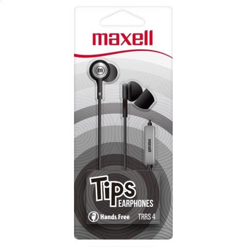 MAXELL EARPHONES IN-TIPS IN EAR STEREO WITH MICROPHONE BLACK 304010.00.CN