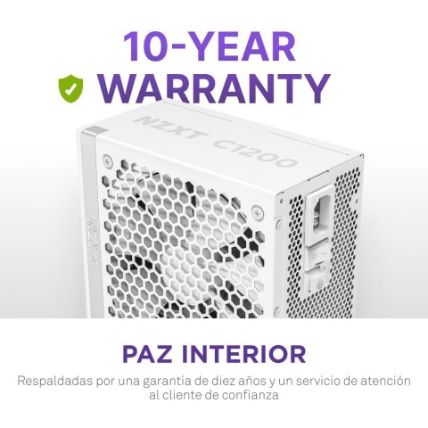 Zasilacz ATX NZXT C1200 Gold ATX 3.1 1200W 24-pin Biały Zasilacz ATX NZXT C1200 Gold ATX 3.1 1200W 24-pin Biały