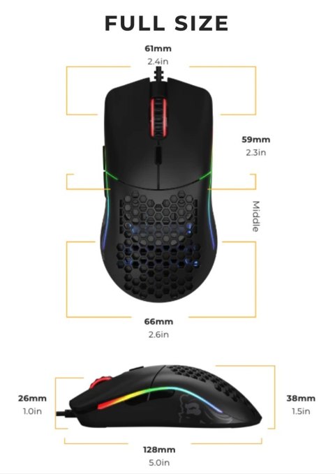 GLORIOUS MYSZ PC RACE MODEL O GAMING BLACK MATOWA GLORIOUS MYSZ PC RACE MODEL O GAMING BLACK MATOWA