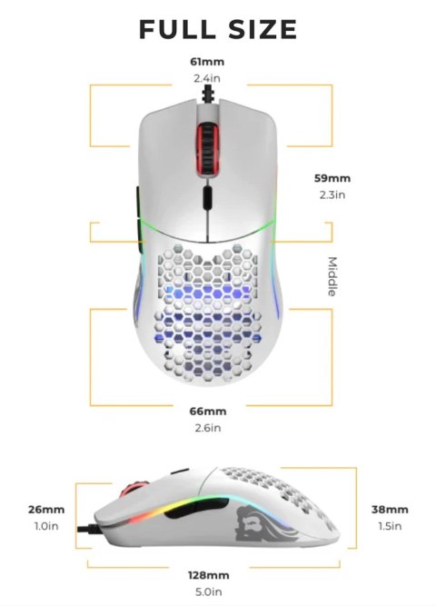 GLORIOUS MYSZ PC RACE MODEL O GAMING WHITE MATOWA GLORIOUS MYSZ PC RACE MODEL O GAMING WHITE MATOWA