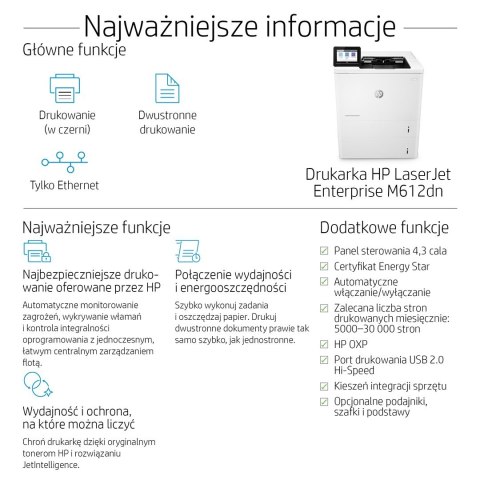 DRUKARKA HP LaserJet Enterprise M612dn DRUKARKA HP LaserJet Enterprise M612dn