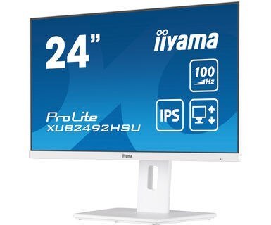Iiyama XUB2492HSU-W6 monitor komputerowy 60,5 cm (23.8") 1920 x 1080 px Full HD LED Biały Iiyama XUB2492HSU-W6 monitor komputerowy 60,5 cm (23.8") 1920 x 1080 px Full HD LED Biały