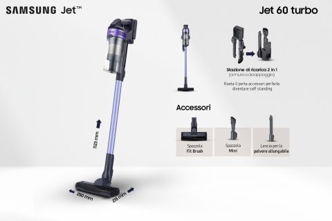 Odkurzacz pionowy Samsung Jet 60 Turbo VS15A6031R4/ET Odkurzacz pionowy Samsung Jet 60 Turbo VS15A6031R4/ET