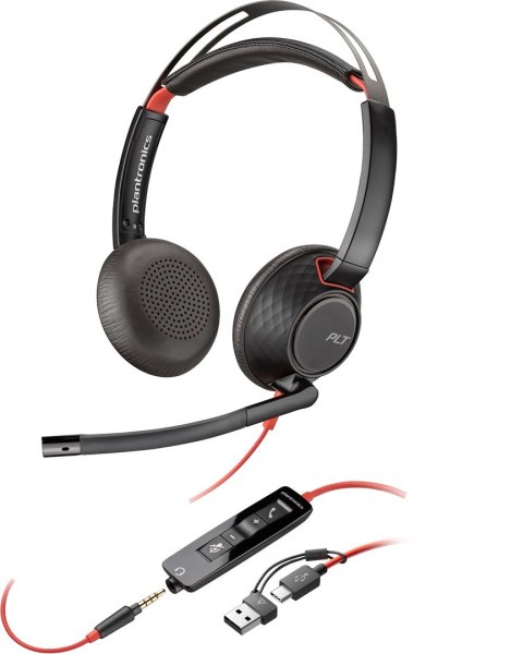 Poly Blackwire 5220 Stereo USB-C Headset +3.5mm Plug +USB-C/A Adapter (Bulk) Poly Blackwire 5220 Stereo USB-C Headset +3.5mm Plug +USB-C/A Adapter (Bulk)