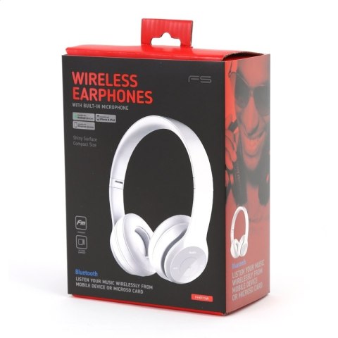 FREESTYLE SŁUCHAWKI NAUSZNE BLUETOOTH Z MIKROFONEM WIRELESS HEADPHONES BLUETOOTH WITH MICROPHONE WHITE [43050]