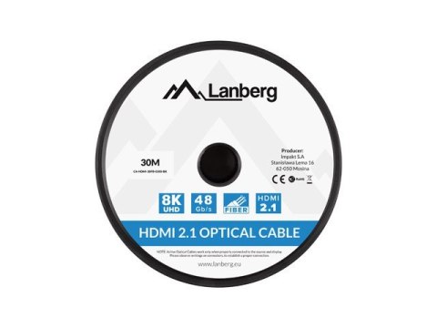 LANBERG KABEL HDMI M/M V2.1 30M 8K OPTYCZNY AOC LANBERG KABEL HDMI M/M V2.1 30M 8K OPTYCZNY AOC