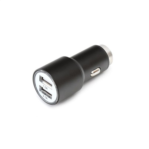 OMEGA CAR CHARGER ŁADOWARKA SAMOCHODOWA METAL 2xUSB 5V 2.1A BLACK [43342]