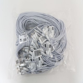 OMEGA TOKARA MICRO USB TO USB FABRIC BRAIDED CABLE KABEL 1,5A 2M POLYBAG SILVER [44175]