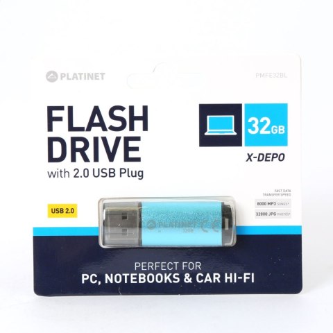 PLATINET PENDRIVE USB 2.0 X-Depo 32GB BLUE [42967]