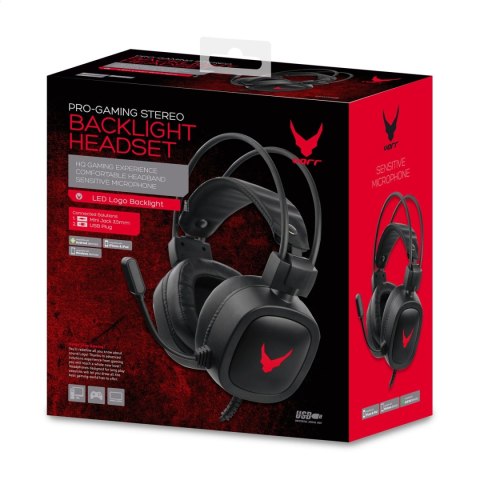 Słuchawki NAUSZNE Gamingowe VARR COLORS BREATHING USB 3.5 [45544] TE